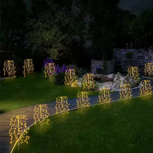 Napelemes kerti lámpa LED ADONIS 3000K hajtott dekoratív fa LUMILED