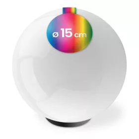  Napelemes kerti lámpa LED ATRIS Földre szerelhető fehér golyós 15cm RGB LUMILED