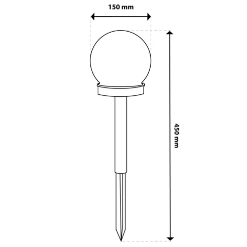 Napelemes kerti lámpa LED ATRIS Földre szerelhető fehér golyós 15cm RGB LUMILED