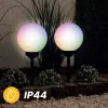 Napelemes kerti lámpa LED ATRIS földre szerelhető fehér golyós 20cm RGB LUMILED