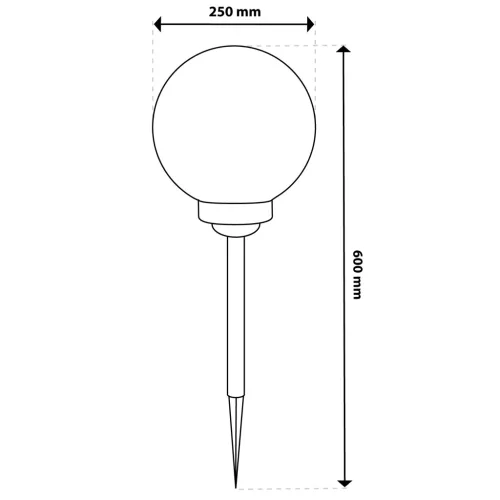 Napelemes kerti lámpa LED ATRIS földre szerelhető fehér golyós 25cm RGB LUMILED