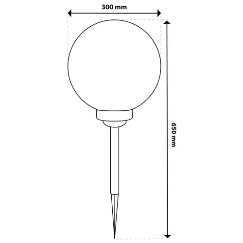 Napelemes kerti lámpa LED ATRIS Földre szerelhető fehér golyós 30cm RGB LUMILED