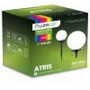 Napelemes kerti lámpa LED ATRIS Földre szerelhető fehér golyós 30cm RGB LUMILED