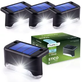   4x napelemes LED lámpa STICO 4000K lépcsőlámpák kültéri lámpák lépcsőhöz terasz vízálló LUMILED
