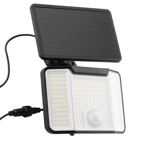 Solar Floodlight LED homlokzati lámpa 6500K IP44 mozgás- és szürkületérzékelő LENO LUMILED