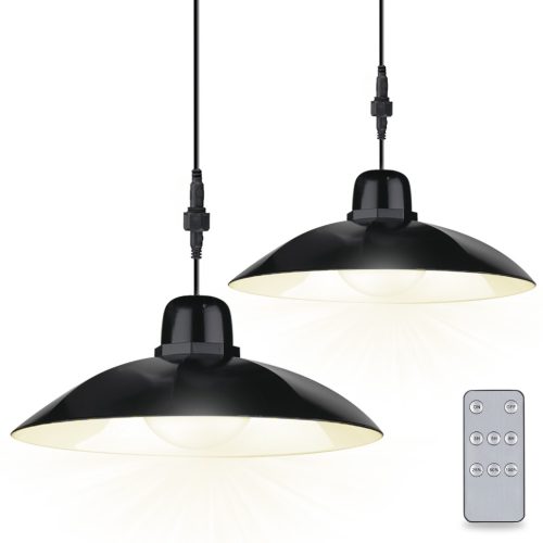 2x napelemes LED lámpa HELIA csillár akasztós kerti mennyezeti érzékelő távirányító LUMILED panel