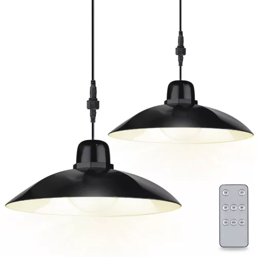 2x napelemes LED lámpa HELIA csillár akasztós kerti mennyezeti érzékelő távirányító LUMILED panel