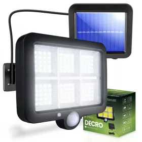  Napelemes LED-es reflektor halogén kerti lámpa 6500K IP65 mozgás- és szürkületérzékelő DECRO LUMILED