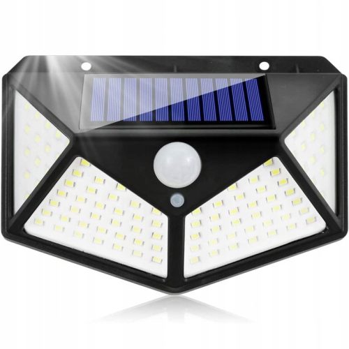 Napelemes LED-es reflektor halogén kerti lámpa 6500K IP65 mozgás- és szürkületérzékelő VERIS LUMILED