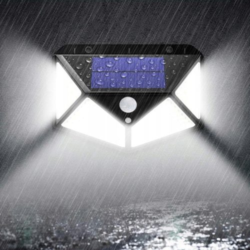 Napelemes LED-es reflektor halogén kerti lámpa 6500K IP65 mozgás- és szürkületérzékelő VERIS LUMILED