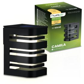   Napelemes fali lámpa LED homlokzati lámpa, felületre szerelhető CAMILA 3000K szürkületérzékelő LUMILED