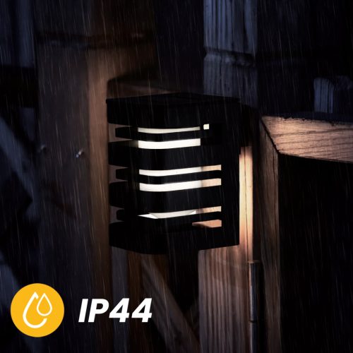 Napelemes fali lámpa LED homlokzati lámpa, felületre szerelhető CAMILA 3000K szürkületérzékelő LUMILED