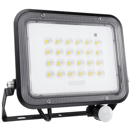 Napelemes LED halogén reflektor 100 W-os kerti lámpa 4000K IP65 PIR mozgásérzékelő + távirányító FULGOR LUMILED