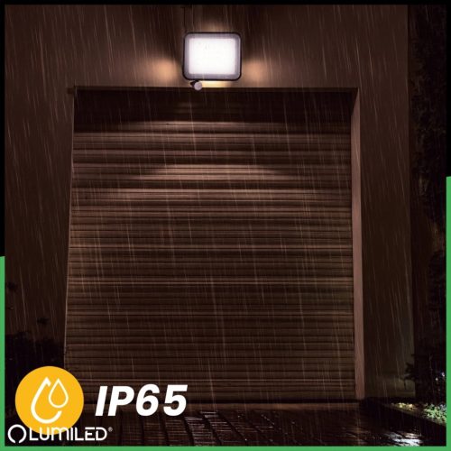 Napelemes LED halogén reflektor 300W kerti lámpa 4000K IP65 PIR mozgásérzékelő + távirányító FULGOR LUMILED