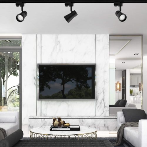 GU10 fekete nyomvonalú spotlámpa AURA lámpa egyfázisú sínekhez