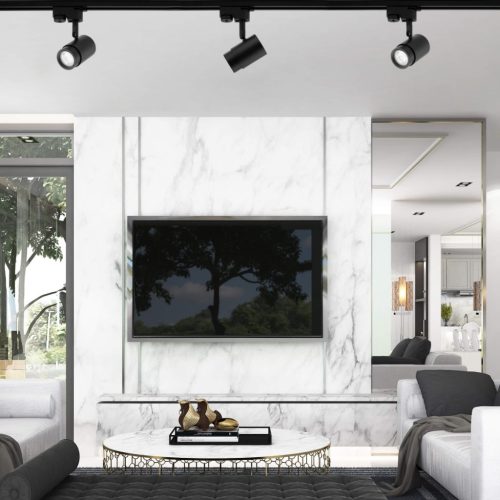 GU10 nyomvonalas spotlámpa fekete ORION lámpa egyfázisú sínekhez