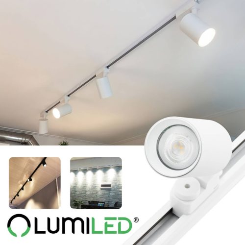 GU10 fehér nyomvonalú spotlámpa SAGI lámpa egyfázisú sínekhez