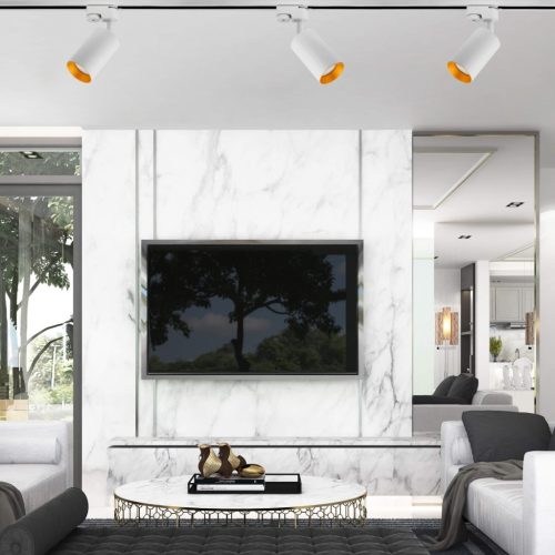 GU10 sínlámpa fehér - arany SAGI lámpa egyfázisú sínekhez