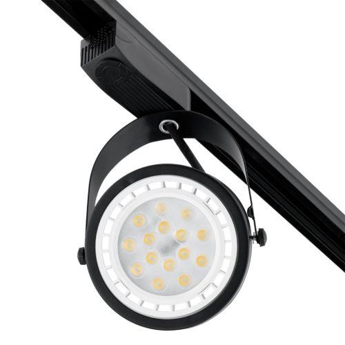 Sínes Spotlámpa GU10 AR111 Fekete VICTUS lámpa egyfázisú fényes sávokhoz