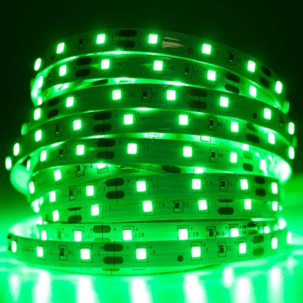 LED szalag 12V 24W 300LED 2835 Zöld 8mm 5m