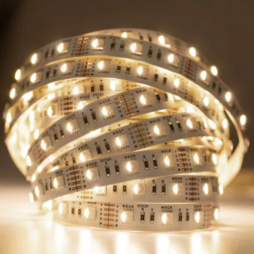 LED szalag 12V 72W 300LED 5050 RGB + Semleges egy diódában 12mm 5m