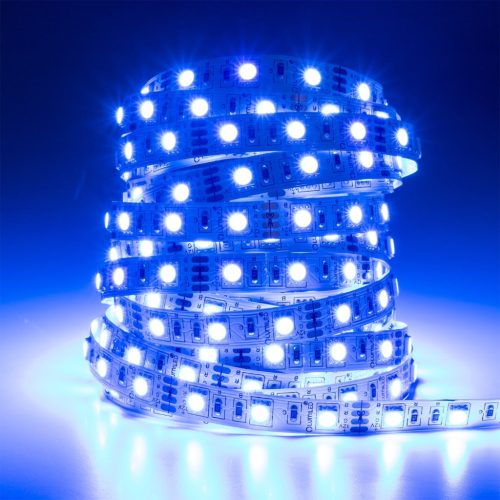 Szett LED szalag szalag 12V 24W 300LED SMD 5050 RGB 8mm 5m + tápegység + távirányító