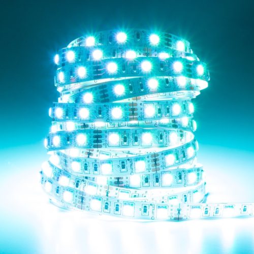 Szett LED szalag szalag 12V 24W 300LED SMD 5050 RGB 8mm 5m + tápegység + távirányító