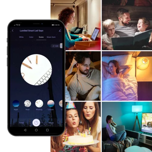 LED izzó E27 A65 15W = 100W 1500m RGB CCT szabályozható fényerejű intelligens TUYA WiFi SMART SAYO LUMILED