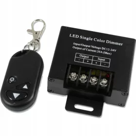   Dimmer LED szalagokhoz, Rádióvezérlő RF távirányítóval 20A 12V