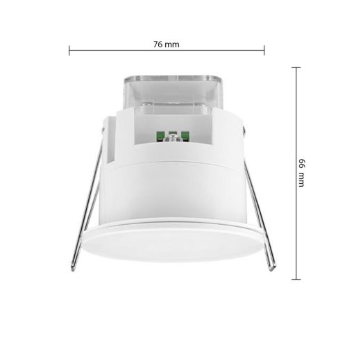 Mozgás- és alkonyatérzékelő mikrohullámú jelenlétérzékelő, süllyesztett, IP54, 360°, Masterled