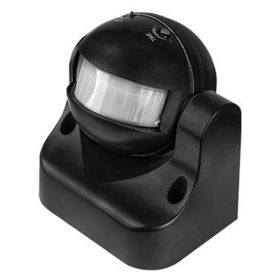   PIR mozgás- és alkonyérzékelő kültéri fekete IP44 180° Masterled