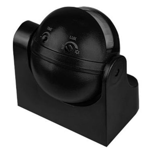 PIR mozgás- és alkonyérzékelő kültéri fekete IP44 180° Masterled