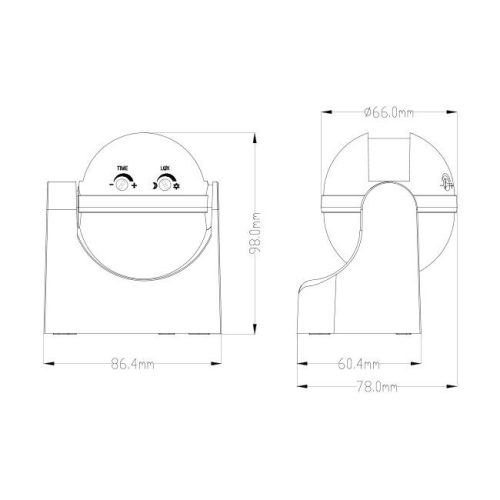 PIR mozgás- és alkonyérzékelő kültéri fekete IP44 180° Masterled