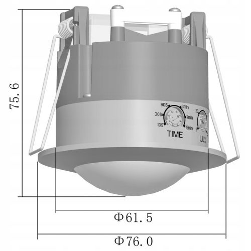 PIR mozgás- és alkonyérzékelő mennyezetre szerelhető, fehér, 360°, Masterled