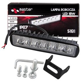   LED műhelylámpa halogén 18W 1620lm 6000K Hideg 60° IP67 Masterled