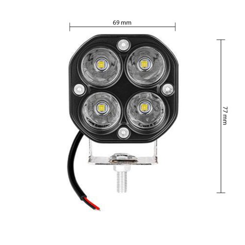 LED autós munkalámpa halogén 40W 3600lm 6000K Hideg 180° Fekete IP67 Masterled