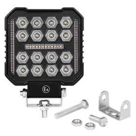   LED Munkalámpa Figyelmeztető Lámpa 50W 3800lm 6000K Hideg Narancs 180° Fekete IP67 Masterled