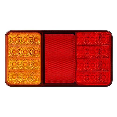 LED hátsó kombinált lámpa, irányjelző, 3 az 1-ben, bal, 5W, 500lm, 90°, fekete, piros, narancssárga, IP65, Masterled