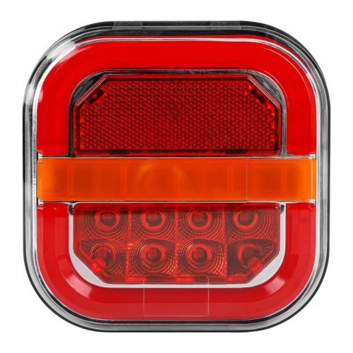 Bal hátsó LED kombinációs lámpa, helyzetjelző, féklámpa, irányjelző, 27W, 2700lm, piros, narancssárga, fehér, IP67, Masterled