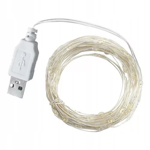 LED karácsonyi dekorációs füzér RGB 100LED USB A 10m Masterled