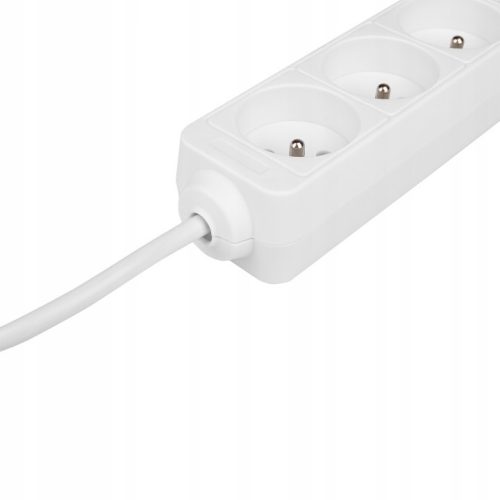 Hálózati Hosszabbító Kábel 3x Aljzat 3m Fehér Masterled