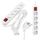 Hálózati Hosszabbító Kábel 5x Aljzat Ki/Be Kapcsoló 3m Fehér Masterled