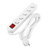 Hálózati Hosszabbító Kábel 5x Aljzat Ki/Be Kapcsoló 3m Fehér Masterled