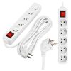 Hálózati Hosszabbító Kábel 5x Aljzat Ki/Be Kapcsoló 5m Fehér Masterled