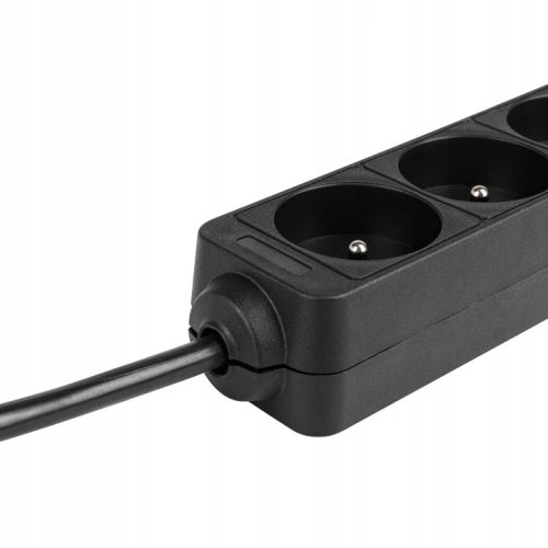 Hálózati Hosszabbító Kábel 3x Aljzat 1.5m Fekete Masterled