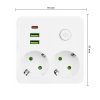 Złodziejka Modi hálózati elosztó 2x 230V + 2x USB-A 1x USB-C Fehér Masterled
