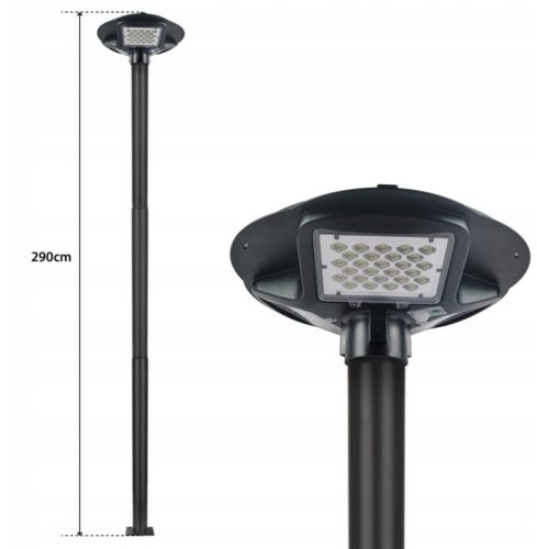 Világítóoszlop árboc utcai lámpákhoz 60 mm 3 m 15x15 cm fekete Masterled