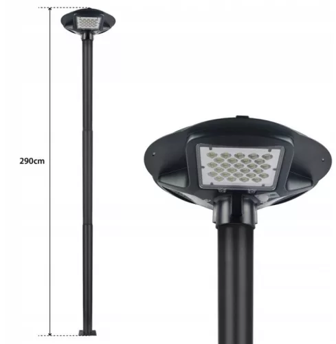 Világítóoszlop árboc utcai lámpákhoz 60 mm 3 m 15x15 cm fekete Masterled