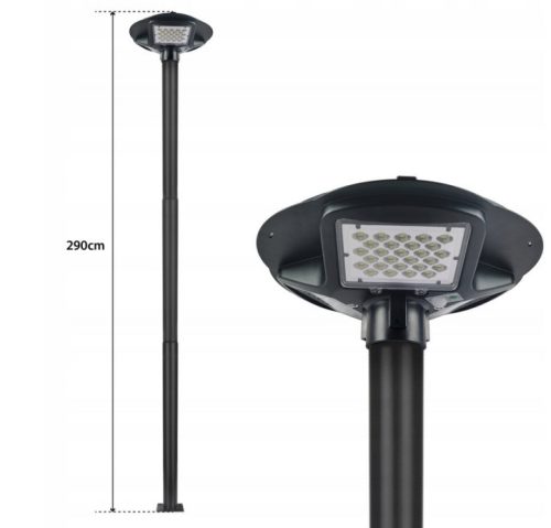 Világítóoszlop árboc utcai lámpákhoz 60 mm 3 m 20 x 20 cm fekete Masterled