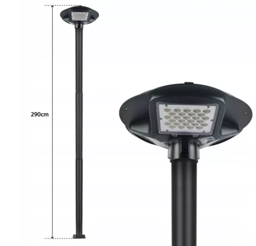 Világítóoszlop árboc utcai lámpákhoz 60 mm 3 m 20 x 20 cm fekete Masterled